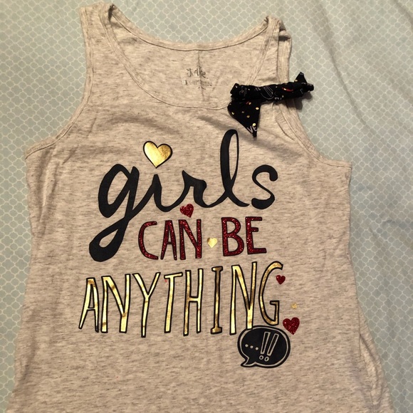 Justice Tank Top “Girls Can Be Anything” - Picture 1 of 4